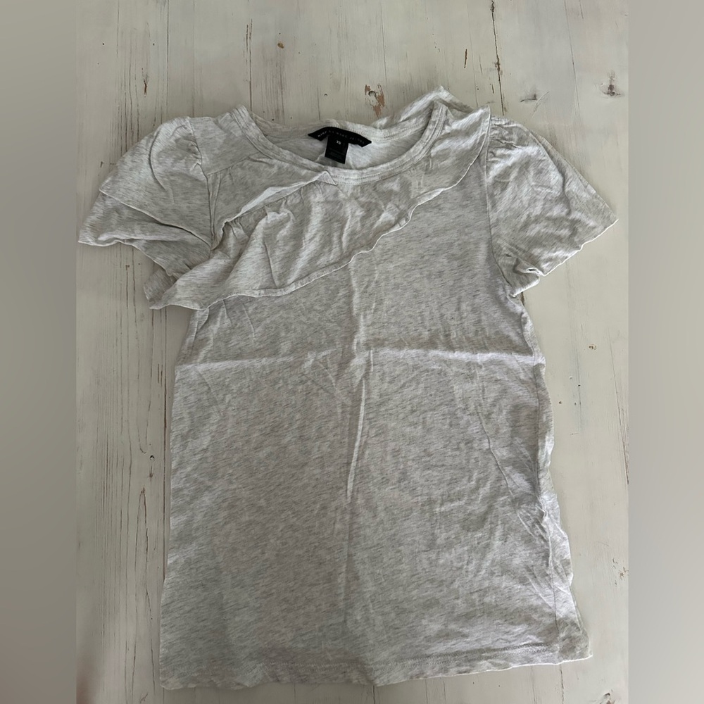 Gray Ruffled Short Sleeve Top Marc Jacobs xs soft shirt ruffled vintage